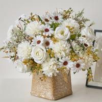 1pc Arreglo De Flores Artificiales Rosa Hiedra Esterilla Girasol Para Decoración De Interiores Y Fiestas En Casa - details 3