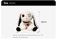 Oso De Peluche De Conejo Oscuro Estilo Gótico Rock Juguete Para Niños Decoración De Hogar Tamaño 25cm Relleno De Algodón PP - details 2