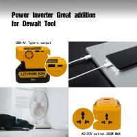 Inversor De Energía 200W Para Batería Dewalt 20V Estación De Generación Con Salida AC 110V USB Y Puerto Type-C (Sin Batería) - details 4