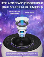 Proyector De Planetario Luz Nocturna Galaxia Rotación 360° Lámpara Estelar Para Decoración De Habitaciones Proyección De Cielo Estelar - details 2