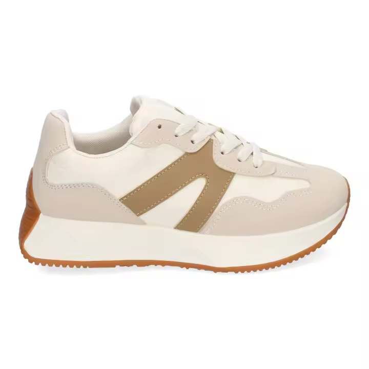 PuntoSalao Deportivas sneakers cómodas para mujer color beige 8917 - Zapatillas Deportivas Casual para Mujer  Ideales para el Día a Día  Detalles Elegantes  Diseño Atractivo y Moderno que Combina Comodidad y Estilo. - 1
