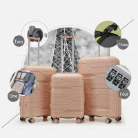 Cerradura digital, cuatro ruedas giratorias de 360 grados, asa extensible de aleación de aluminio, juego de maletas de viaje, maleta con varilla telescópica, maleta de cabina, combinación de varios colores. Tamaños: 48*35*20 cm, 55*40*25 cm, 66*45*28 cm. - details 5