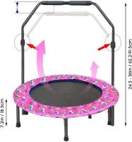 Trampolín de 36 Pulgadas|Cama Elastica Niños con Mango Ajustable y Cubierta Acolchada de Seguridad Trampolín Plegable|Rebote de Fitness Silencioso para Ejercicio, Interior y Jardín - details 2