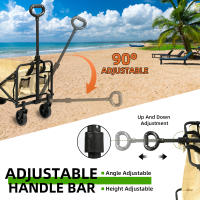 S7 STAR Carro Plegable 120 kg,Metálico con Mango Ajustable y Ruedas 360°,Carro de Mano Plegable con Ruedas Grandes Todoterreno,Asa ajustable,Carrito de Jardí,Carro de Mano Plegable - details 5