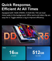 Ninkear T40 Tablet PC 2 in 1, pantalla táctil IPS de 14'' con resolución 1920x1200, procesador Intel Alder Lake N100  4 núcleos a 3.4GHz, 16GB  RAM 512GB SSD, Windows 11, WiFi 6, Bluetooth 5.2, batería 5000mAh, Para los trabajadores y estudiantes - details 8
