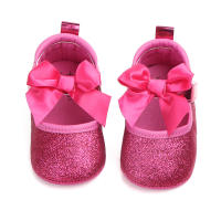 Zapatos De Niña Recién Nacida Con Lazo De Princesa Antideslizantes Para Bebés De 1 Año Zapatos Planos De Cuero PU Regalo Ideal Para Baños De Bautismo - details 0