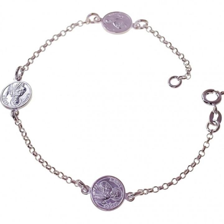 Pulsera De San Judas Tadeo En Plata De Ley 925 - Diseño Unisex Con Medallas De 10mm