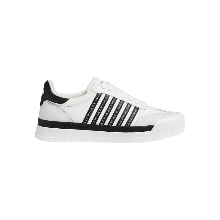 Zapatillas Deportivas DSQUARED2 New Jersey con Rayas Laterales Negras Color Blanco - 1