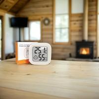 Higrómetro digital con indicador de confort inteligente, termómetro de interior LCD con pantalla de humedad, monitor de clima interior de plástico alimentado por batería, higrómetro electrónico digital LCD para exteriores con sensor de termómetro retroilu - details 6