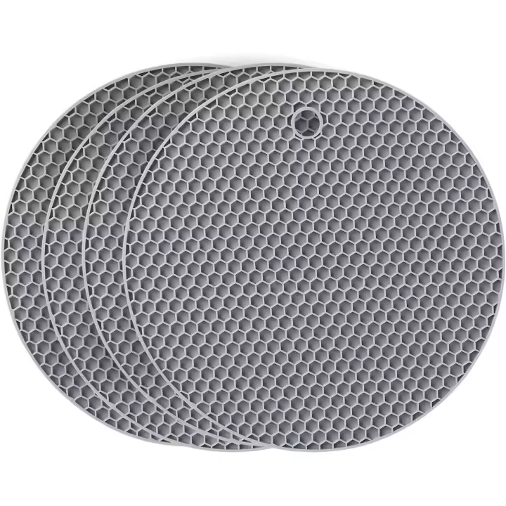 Salvamanteles de silicona de 4 piezas, albrilla antideslizante de silicona para olas, resistente al calor, para aislamiento - 1