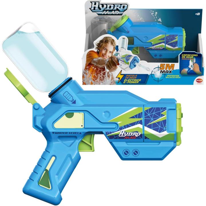 Hydro M.A.D. Mini Blaster Electrónico, Pistola de Agua con Alcance hasta 5m, Juguete para Juego al Aire Libre, Niños y Niñas +8 Años, Bizak (62001153)