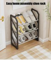 Estante De Zapatos Simple Para Pasillo Fácil De Montar Espacio Ahorrador Trapecio Living Room Material Duradero Anti-Deslizante Resistente Al Polvo Y La Humedad - details 1