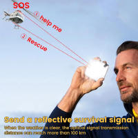 Espejo De Señal De Sobrevivencia Para El Campo Exterior Reflector De Luz Del Sol Para Senderismo Camping Emergencias Primeros Auxilios Vessel Marítimo Raft SOS - details 0