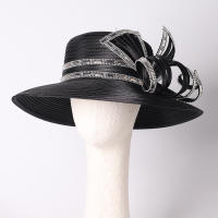 Sombrero De Encaje Blanco Elegante Para Mujer Con Lazo Satinado Para Boda Y Occasiones Formales Sombrero De Iglesia Derby - details 0