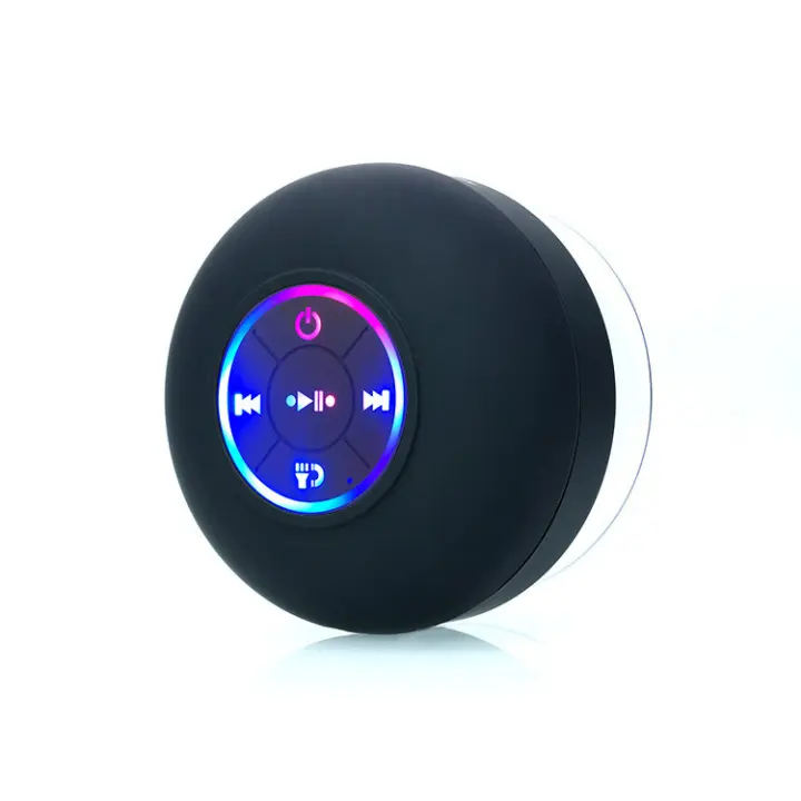 Altavoz de Ducha HD portátil Manos libres Bluetooth waterproof y Caídas Resistant, Luz LED Sucker adicional incorporada, 2 horas de reproducción, ajustado para Piscinas, Baños, Cocina - 1