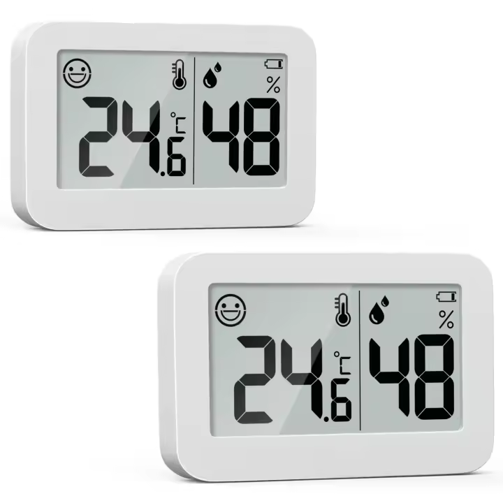 Sensor De Temperatura Y Humedad Digital LCD 2pcs Medidor Para Interior De La Casa Termómetro Y Higrómetro Estilo De Soporte Para Pared Y Suelo - 1