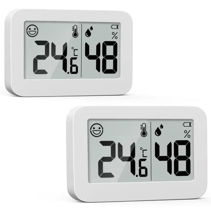 Sensor De Temperatura Y Humedad Digital LCD 2pcs Medidor Para Interior De La Casa Termómetro Y Higrómetro Estilo De Soporte Para Pared Y Suelo - 1