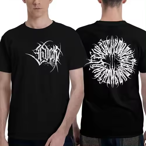 Camiseta de Manga Corta, 100% Algodón, Ropa Unisex para Hombres y Mujeres en 5 Tallas, Camiseta Negra CON DOBLE ESTAMPADOS, Cuello redondo. - 1