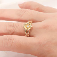 Encanto Anillo de lazo para mujer, estilo elegante, chapado en cobre de 14 quilates, con flor. - details 46