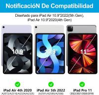 Funda con Teclado Español Ñ Inalámbrico Bluetooth Compatible con iPad Air 5/4 10,9 2022/2020 / iPad Air 11" (M2) 2024/iPad Pro 11 2022/2021/2020/2018, Funda Protectora Delgada con Ranura de Lápiz, Funda Teclado Español Ñ Bluetooth Desmontable iPad Air 5/4 - details 0