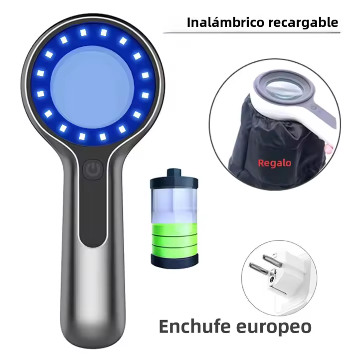 Análisis De Piel Con Lámpara De Madera NEW Woods Magnificador UV Para Pruebas De Belleza Y Cuidado De La Piel Luz Analytică De 16 LED Vida Útil De 15000 Horas - 1