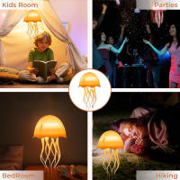 Lámpara De Noche Flotante Controlada Por Voz Con 72 Colores Cambiantes Y Sensing Ambiental Jellyfish LED Para Decoración - details 7