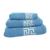 Multishop Juego de Toallas de Baño 3 Piezas. Calidad Rizo Algodon Egipcio 500 gr. Tamaños de Toallas de baño Tocador Lavabo y Ducha Sabana. Toallas baño Grandes. Cenefa Dibujo Cesar. - details 4