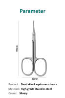 Tijeras De Cutícula Con Punta Curvada Afiladas Acero Inoxidable Herramientas De Cejas Eliminador De Piel Muerta Para Uñas - details 5