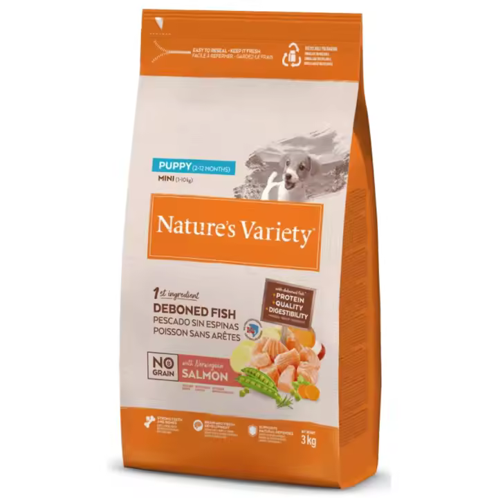 Nature´s Variety Puppy Mini No Grain Salmon Sin cereales Alimento para Cachorros sin Grano con Salmón de Nature's Variety en Tamaño Mini - 1