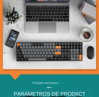 Teclado Mecánico De Juego Aigo GD110 110 Teclas Con Switch Rojo Y Cable USB Tipo-c Teclado Gamer Recargable Sin Retroiluminación - details 21