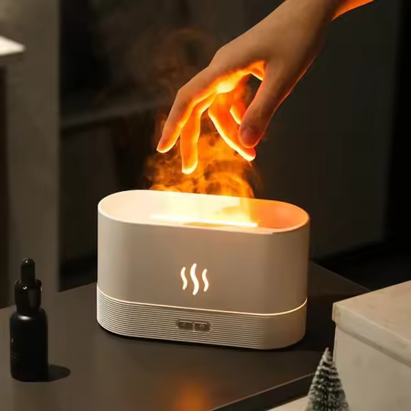 Difusor de Aroma Flaming con Llamas Visuales Blanco - 1