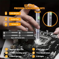 Juego De Destornilladores Eléctricos De Precisión 124 En 1 Multifuncional Con Bits Magnéticos Phillips Y Torx Para Teléfonos Móviles Y Portátiles - details 0