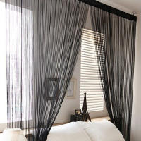 Cortina De Puerta Con Borlas Brillantes Divisor De Ventana Para Decoración De Sala De Estar Y Fiestas Material De Poliéster Clásico Estilo - details 6