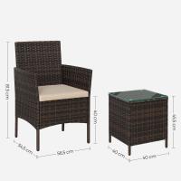 Conjunto de Muebles de Jardín en Ratán - Incluye 2 Sillones y 1 Mesa para Patio y Terraza - details 7