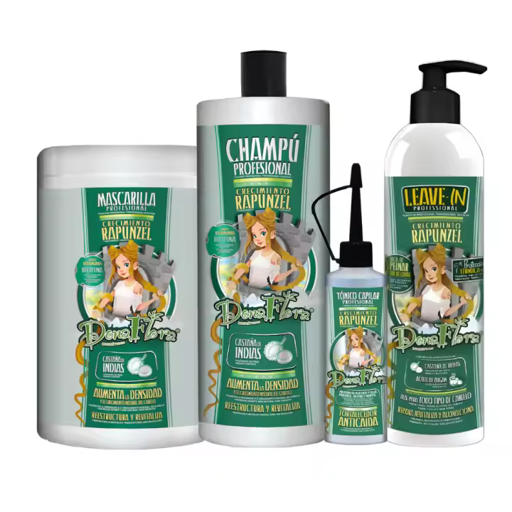 Pack Completo Rapunzel Dona Flora: Shampoo, Mascarilla, Leave In y Tónico para el Cuidado del Cabello - 1