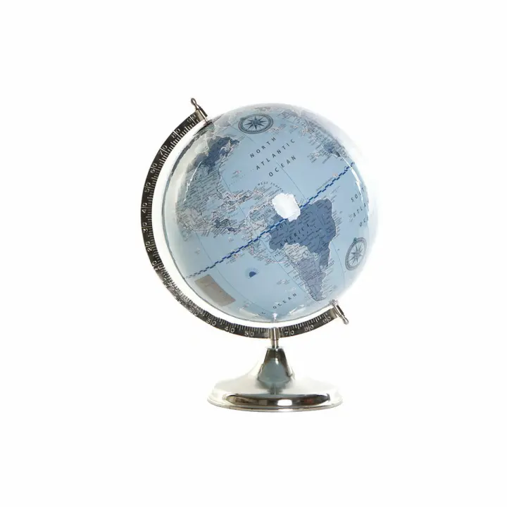 Globo Terraqueo DKD Home Decor Azul Plateado PVC Aluminio 33 x 33 x 44 cm - 1