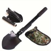 Shovel De Sobrevivencia Compacta 5-en-1 En Acero Inoxidable Durable Con Compas Lámina Y Abrebotellas Para Aventuras Al Aire Libre - details 0
