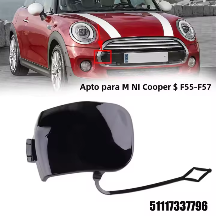 Cubierta Del Gancho De Remolque Del Parachoques Delantero ABS Para MINI Cooper S F55 F56 F57 Cubierta Del Ojo De Remolque Accesorios De Coche - 1