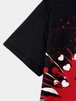 Camiseta De Niño Con Diseño De Corazón Romántico Para San Valentín Camisetas De Verano Para Niños Microfibra Estilo Inglés - details 4