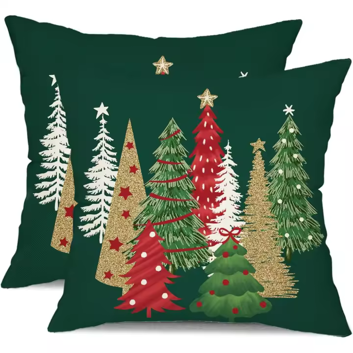 Fundas De Almohada navideñas 45.72X45.72 cm Juego de 2 decoración de árbol de Navidad - 1