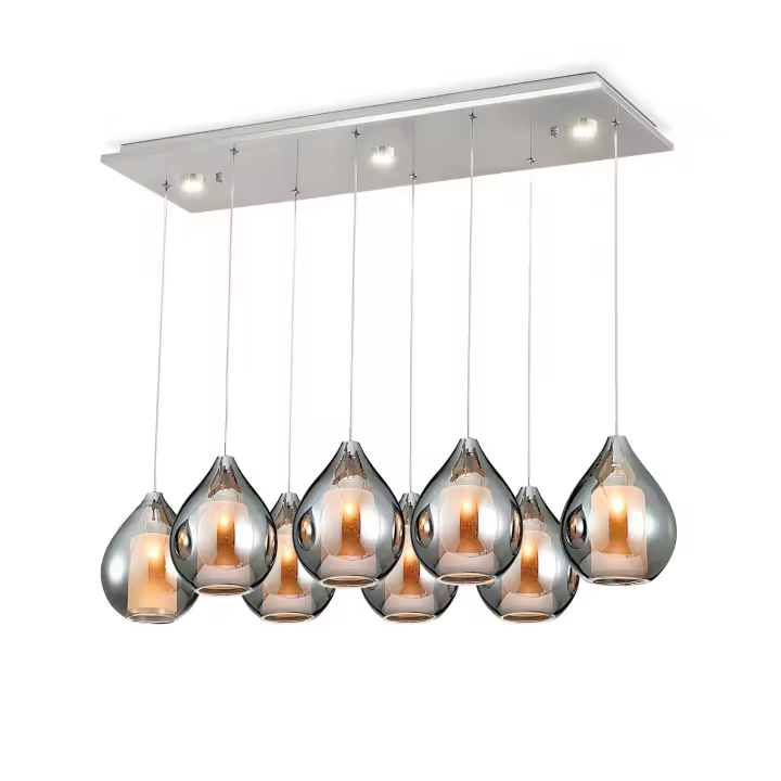Lámpara de Techo Colgante  Drops 8 - Bombilla 8 x G9 - Long. Max 140cm - Metal - AZABAK - 1