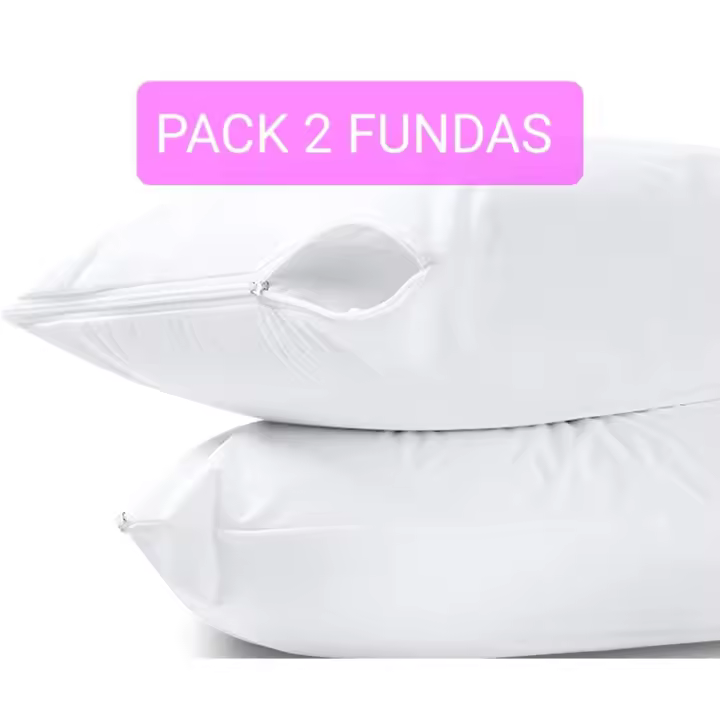 ANGAMA TEXTIL - Pack X 2 Fundas de Almohada Impermeable 100% Algodón Extra Suave - Protector de Almohada Transpirable Anti-ácaros Antibacteriano E Hipoalérgico, calidad superior. - 1