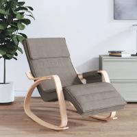 vidaXL Silla mecedora de tela negro en color Negro y marrón/Gris claro y blanco/Taupé y más | cómodas modernas ergonómicas para comedor cocina salón hogar - details 2
