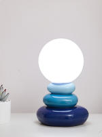 Lámpara De Mesa LED De Cerámica En Naranja/Azul/Castaño Para Dormitorio Escritorio Iluminación De Ambiente Luz Nocturna Decoración De Habitación Estilo Moderno - details 3