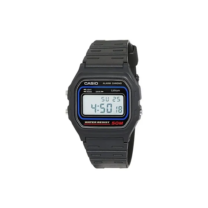Reloj Casio W-59-1V digital correa negra caucho unisex W591V - 1