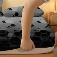 Sábana Ajustada Moderna Y Simple De Geometría Imprimida Mate Sin Almohadillas Cobertor De Cama Para Dormitorio Material Poliéster 100% - details 4