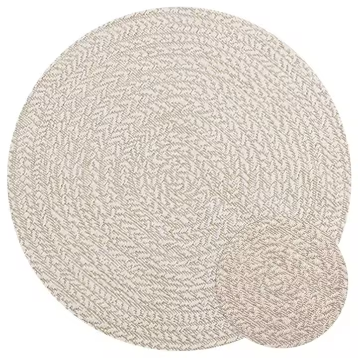 vidaXL Alfombra ZIZUR aspecto yute interior/exterior crema Ø 90 cm - 1