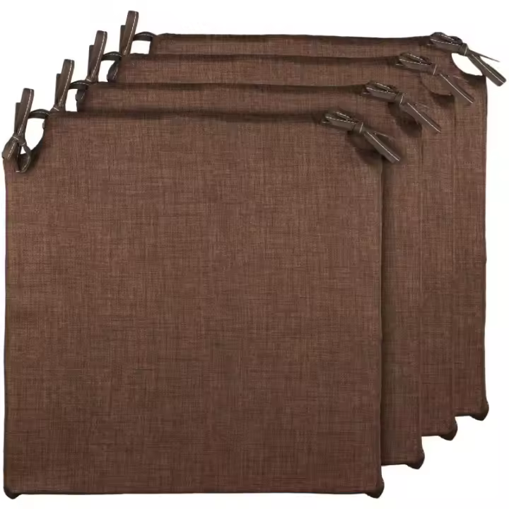 Pack 4 Cojines para Sillas - Estampados Lisos con 2 Cintas de Sujeción - Ideal para Interiores y Exteriores - 40 x 40 x 3 cm - 1
