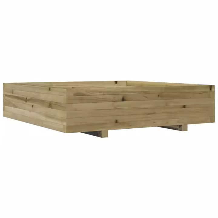 vidaXL Jardinera de madera de pino impregnada 100x100x26,5 cm - 1
