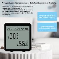 Sensor De Temperatura Y Humedad Inteligente WiFi Con Pantalla LCD Para Interior Detector De Temperatura Y Humedad Compatible Con Alexa Google - details 2